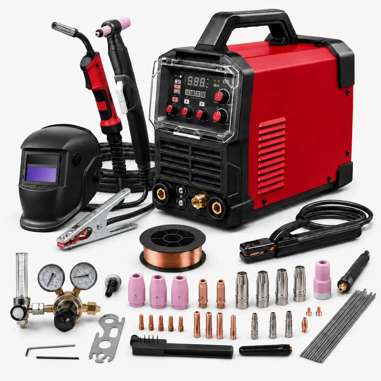 Invarix MIG/TIG/MMA welder with complete kit included